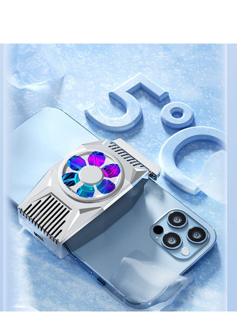 Phone Cooling Fan, Portable Mini Phone Cooling Heatsink for iPhone iOS/Android Gaming Semiconductor Heatsink Cooler (Silver)  - Image 5