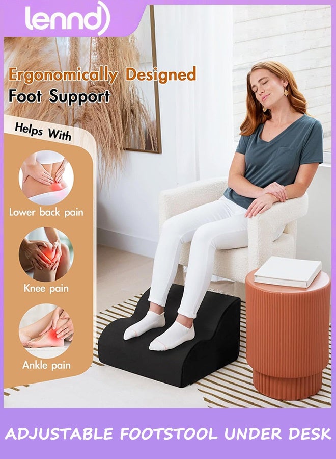 LENND Foot Rest for Under Desk at Work.Multifunctional 3-Tier Foot Stool,with Washable Footrest.for Under Desk,Office Chair Gaming Chair & Sofa,Leg Elevation Pillow,Supports Posture - Image 3
