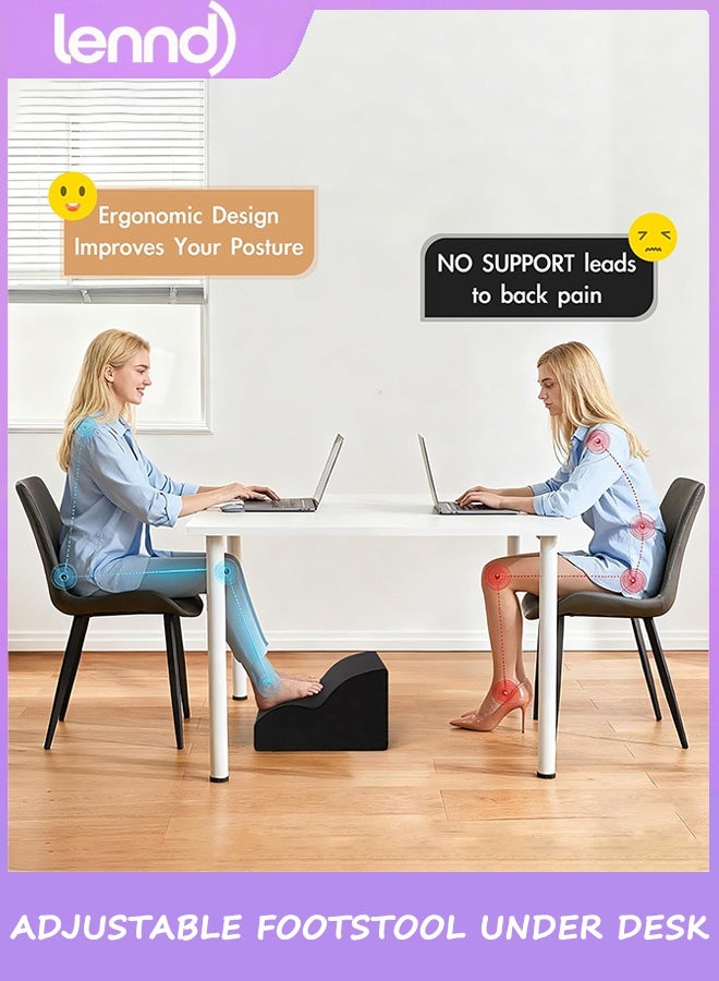 LENND Foot Rest for Under Desk at Work.Multifunctional 3-Tier Foot Stool,with Washable Footrest.for Under Desk,Office Chair Gaming Chair & Sofa,Leg Elevation Pillow,Supports Posture - Image 5