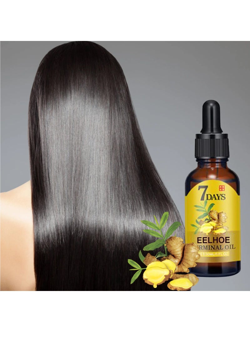EELHOE زيت سيروم نمو الشعر الطبيعي بالزنجبيل - زيت أساسي لنمو الشعر بسرعة - للعناية بجمال الشعر - يمنع تساقط الشعر - علاج للرجال والنساء - Image 4