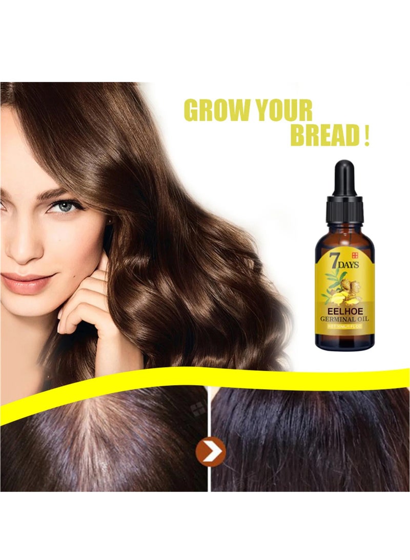 EELHOE زيت سيروم نمو الشعر الطبيعي بالزنجبيل - زيت أساسي لنمو الشعر بسرعة - للعناية بجمال الشعر - يمنع تساقط الشعر - علاج للرجال والنساء - Image 3