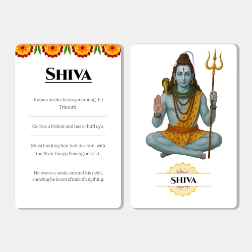Kapier Premium Hindu Gods Flash Cards for Kids | 30 Waterproof Laminated Flashcards | Educational Cards for 1 2 3 4 5 6 7 8 Year Old | Birthday Gift for Kids | Learn Sanatan | Rounded Edges - Image 3