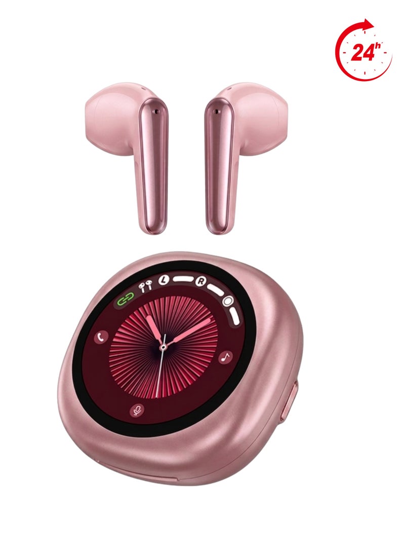 WISME T19 True Wireless Earbuds – | Bluetooth 5.3 | Hi-Fi Bass | Touch Control | Noise Cancelling Mic | Long Battery Life | Compatible with iPhone, Samsung, Huawei, Xiaomi, Oppo, Vivo, Realme & All Android Devices | Pink - Image 1