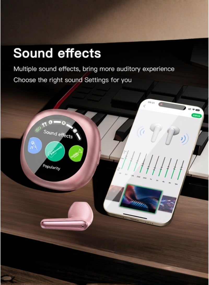 WISME T19 True Wireless Earbuds – | Bluetooth 5.3 | Hi-Fi Bass | Touch Control | Noise Cancelling Mic | Long Battery Life | Compatible with iPhone, Samsung, Huawei, Xiaomi, Oppo, Vivo, Realme & All Android Devices | Pink - Image 5