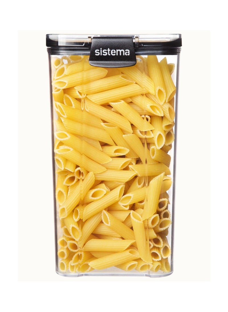 Sistema Ultra Tritan Square Food Storage Container 1.3L with Crystal Clear Tritan Plastic, Airtight BPA Free Kitchen Storage Canister for Pasta, Pantry & Dry Food, Made in New Zealand - Image 2