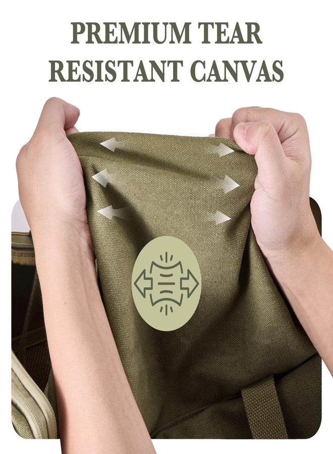 SHOWKOO Expandable Carry On Bag for Men, Army Green, 25.59 x 11.81 x 11.81 inches, Vintage - Image 5