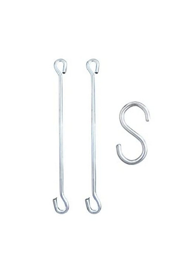 Faburaa Faburaa Metal Hanging Accessories Set For Hammock Swings Chairs, Porch Swings Used For Boxing Bag, Hang Any Article Etc. (2 Rod & 1 S Hook), Silver  - Image 1