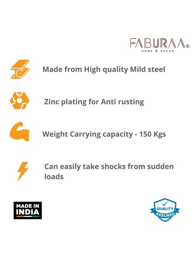 Faburaa Faburaa Metal Hanging Accessories Set For Hammock Swings Chairs, Porch Swings Used For Boxing Bag, Hang Any Article Etc. (2 Rod & 1 S Hook), Silver  - Image 4