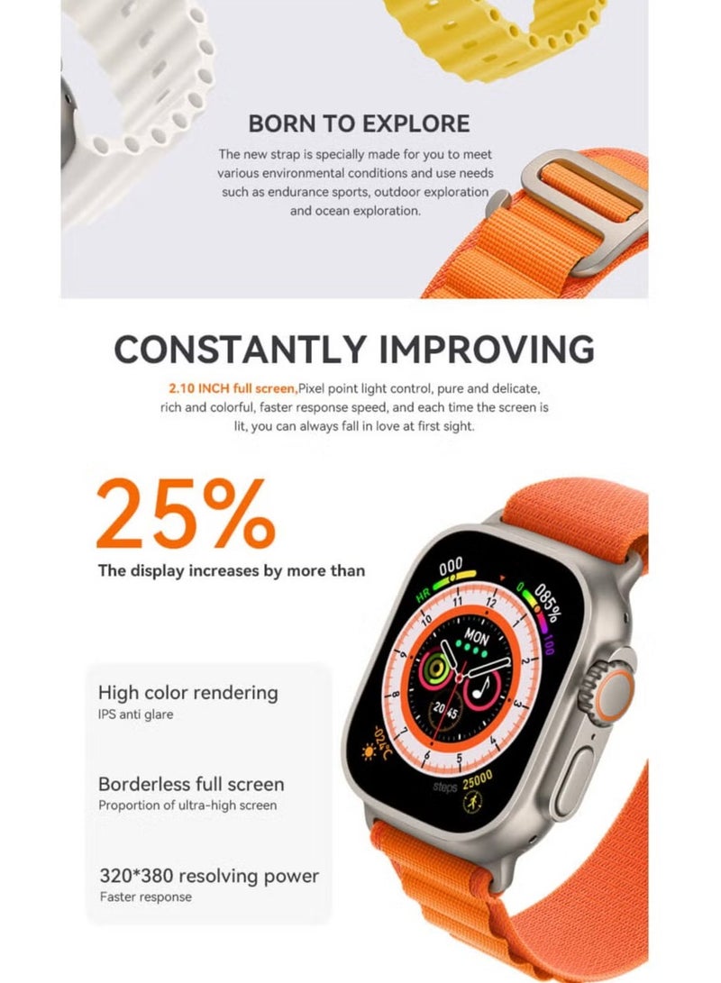 ELTRAZONE HW68 Ultra Smart Watch for Men - 49mm HD Screen with Compass & NFC - Image 3