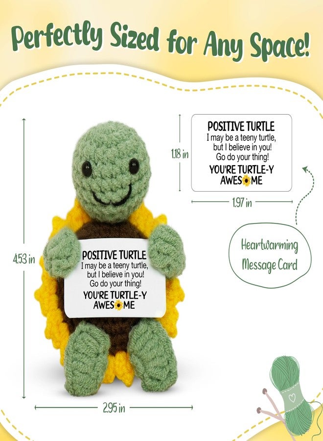 OASSIE Valentines Day Gifts for Kids Teen - Positive Turtle Crochet Animals, Galentines Birthday Easter Gifts for Teen Girls Boys Daughter Mom Sister Friend Women, Easter Basket Stuffers - Image 3