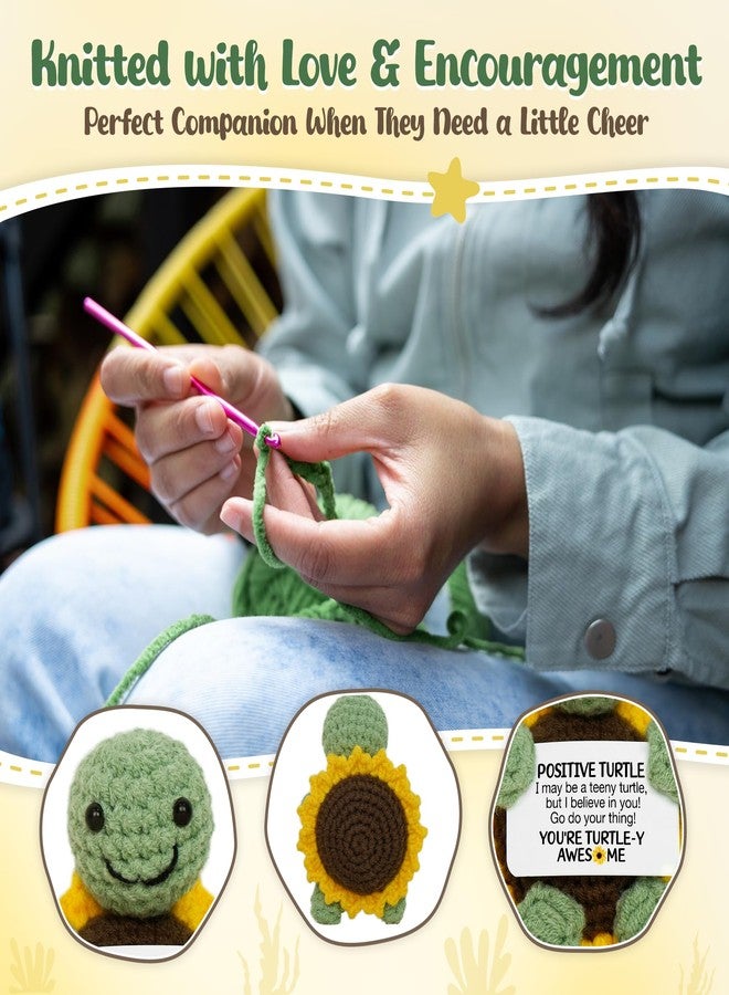 OASSIE Valentines Day Gifts for Kids Teen - Positive Turtle Crochet Animals, Galentines Birthday Easter Gifts for Teen Girls Boys Daughter Mom Sister Friend Women, Easter Basket Stuffers - Image 4