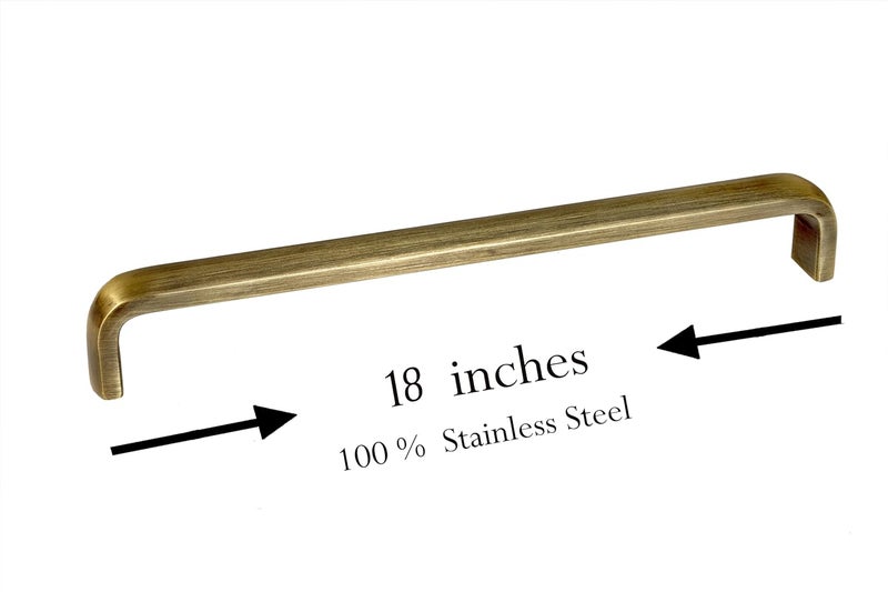 Amar Enterprise 18 Inches Stainless Steel RoundD Shaped Brass Anitque Finish Pull Handle Kitchen Drawer Furniture Handle Wardrobe Handle18 Inches Pack of 6448mm Hole to Hole - Image 3