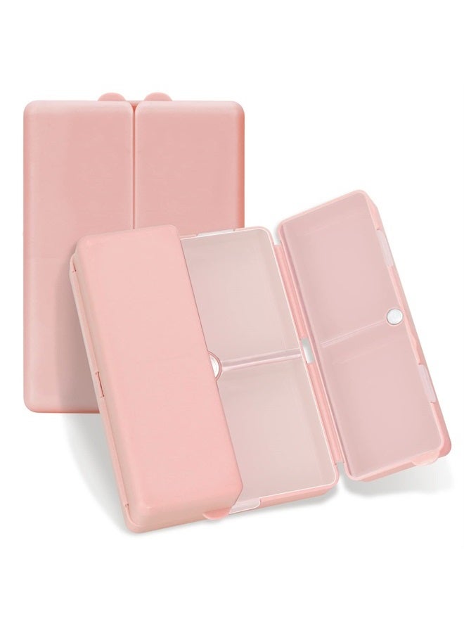FYY Daily Pill Organizer,7 Compartments Portable Travel Pill Case [Folding Design] Pill Box for Purse Pocket to Hold Vitamins,Cod Liver Oil,Supplements and Medication-Rosegold - Image 1