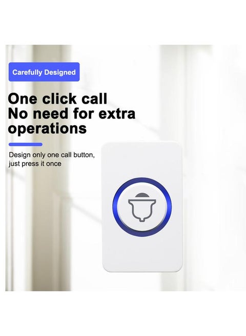 Elderly Care Call Bell Pregnancy Care Call Bell 110dB 4 Volume Levels 60+ Ringtone One Large Button Control with Lanyard for Seniors and Pregnant Women