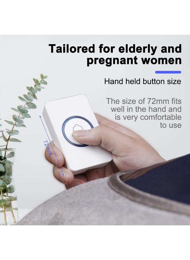 Elderly Care Call Bell Pregnancy Care Call Bell 110dB 4 Volume Levels 60+ Ringtone One Large Button Control with Lanyard for Seniors and Pregnant Women