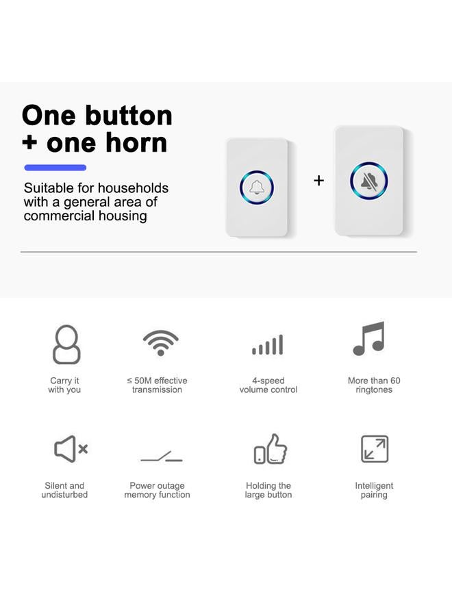 Elderly Care Call Bell Pregnancy Care Call Bell 110dB 4 Volume Levels 60+ Ringtone One Large Button Control with Lanyard for Seniors and Pregnant Women