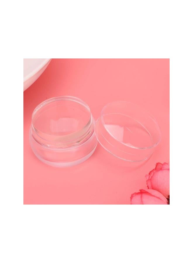 مجموعة أدوات فن الأظافر بسيلكون شفاف مع ختمين، أدوات تزيين الأظافر مع مكشطة لنقل تصميم الأظافر DIY (أبيض شفاف) - Image 2