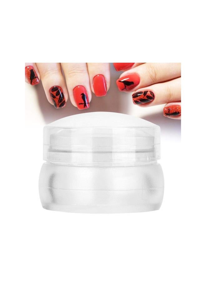 مجموعة أدوات فن الأظافر بسيلكون شفاف مع ختمين، أدوات تزيين الأظافر مع مكشطة لنقل تصميم الأظافر DIY (أبيض شفاف) - Image 3