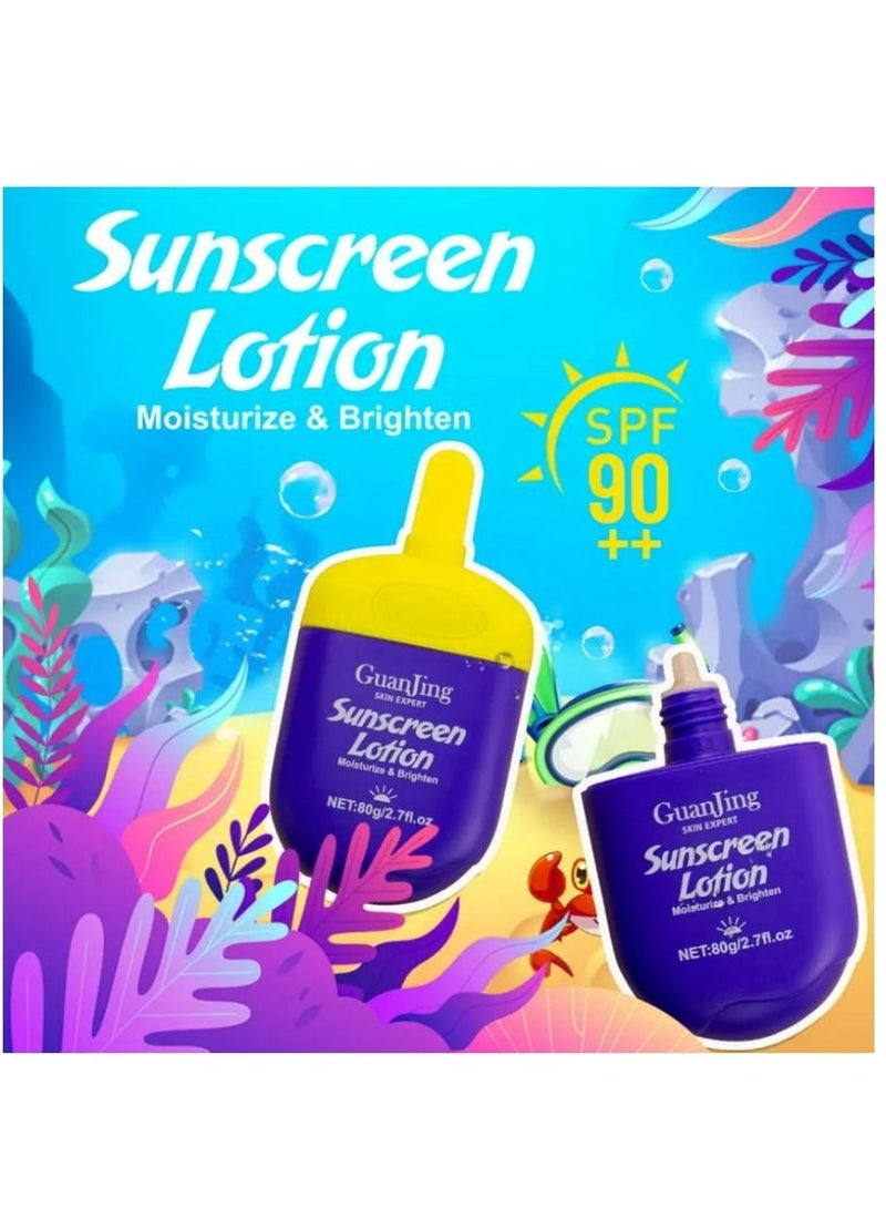 GUANJING Private Label tinted sunscreen spf 90 uv camera sunscreen foundation whitening sunscreen lotion 80 g - Image 2
