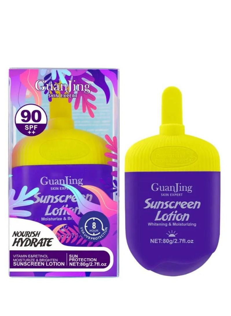 GUANJING Private Label tinted sunscreen spf 90 uv camera sunscreen foundation whitening sunscreen lotion 80 g - Image 1