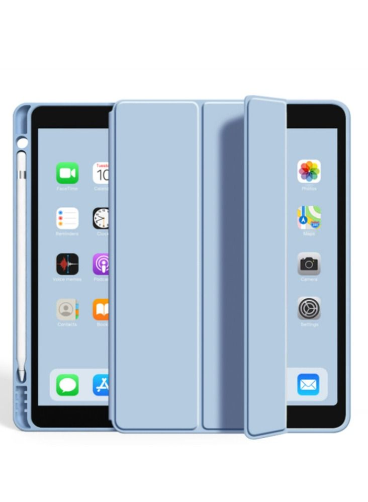 Loquat Sky blue IPad Case With Pen Slot