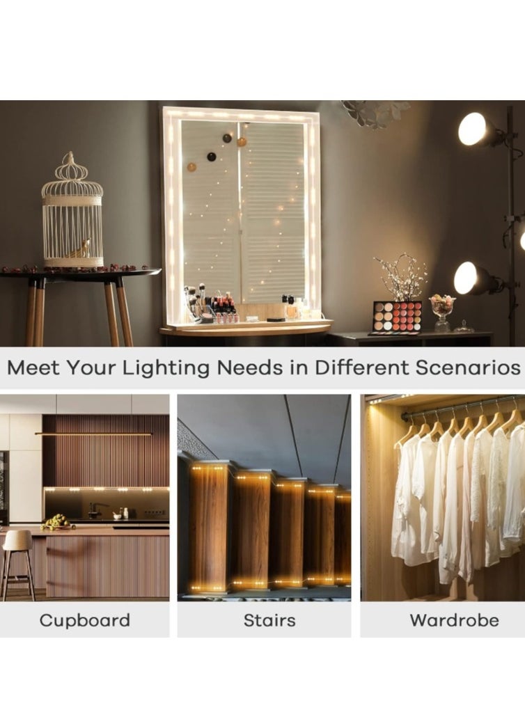 Vanity Mirror Lights Kit, 3 Color Hollywood Style Vanity Make Up Light, with Dimmable Color and Brightness Lighting Fixture Strip for Table u0026 Bathroom Mirror, Mirror Not Included  - Image 5