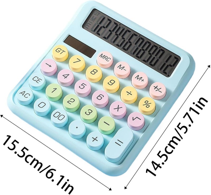 Desktop Calculator | 12 Digits Solar Round Buttons Counter | School Kids Calculator | for Home Office School College Work Business Travel Outdoor Shopping Store - Image 5