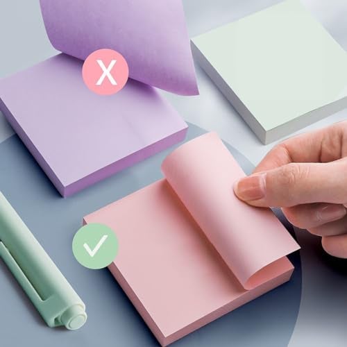 Wolpin Sticky Notes Cube | 400 Sheets (4 Pastel Morandi Colors, 100 Sheets Each) | Self-Adhesive Memo Pads for Office, School, Study & Reminders | 7.6 x 7.6 cm - Image 5