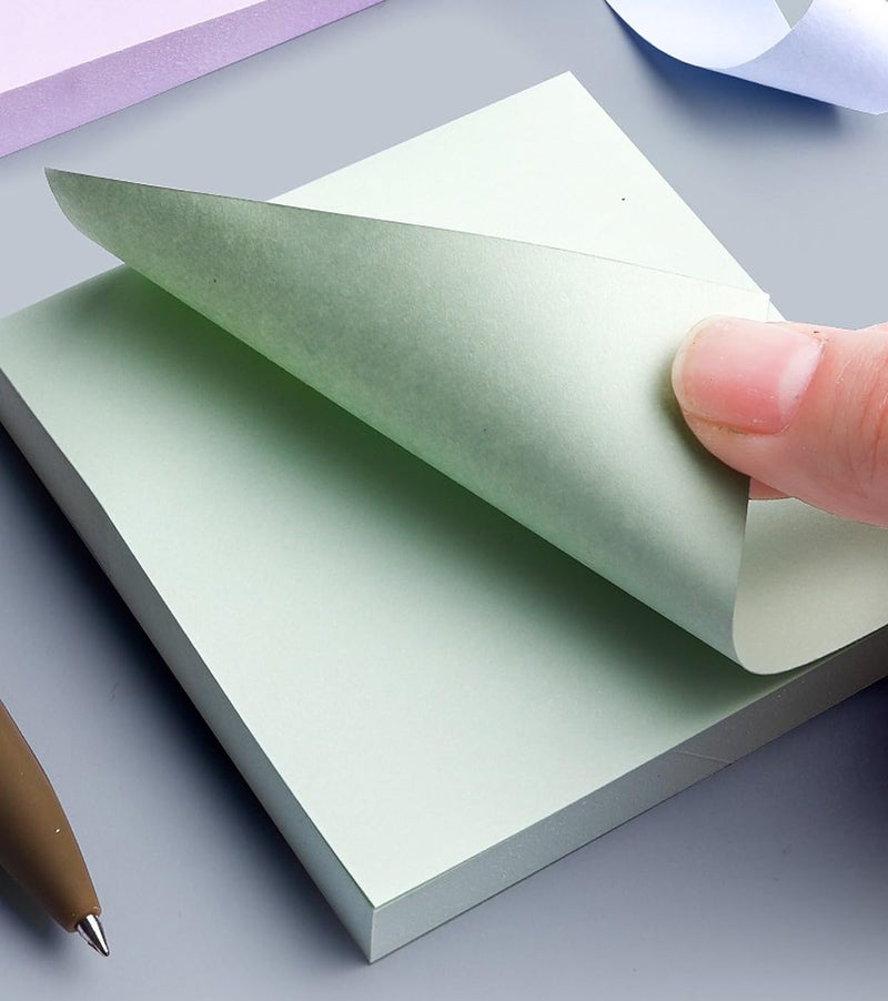 Wolpin Sticky Notes Cube | 400 Sheets (4 Pastel Morandi Colors, 100 Sheets Each) | Self-Adhesive Memo Pads for Office, School, Study & Reminders | 7.6 x 7.6 cm - Image 2