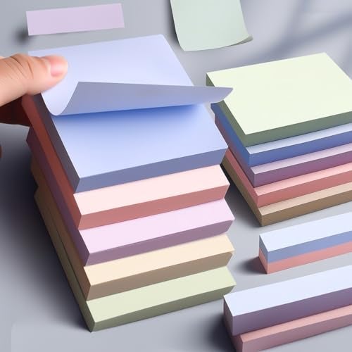 Wolpin Sticky Notes Cube | 400 Sheets (4 Pastel Morandi Colors, 100 Sheets Each) | Self-Adhesive Memo Pads for Office, School, Study & Reminders | 7.6 x 7.6 cm - Image 1
