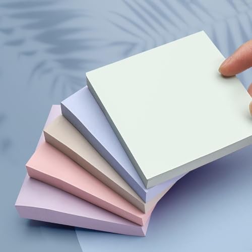 Wolpin Sticky Notes Cube | 400 Sheets (4 Pastel Morandi Colors, 100 Sheets Each) | Self-Adhesive Memo Pads for Office, School, Study & Reminders | 7.6 x 7.6 cm - Image 4