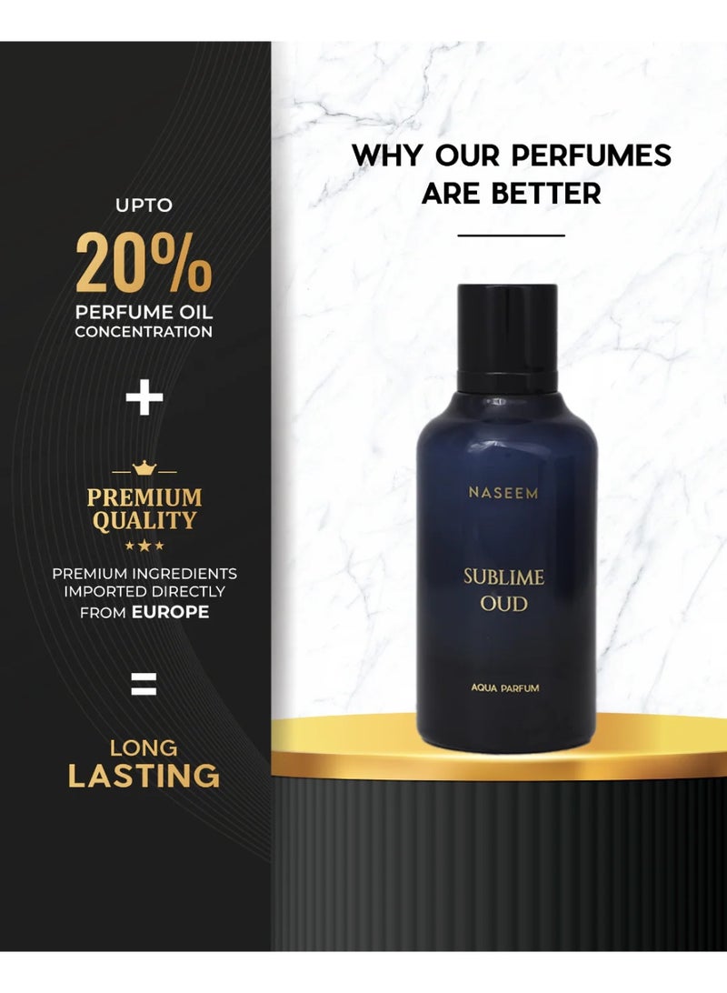 Naseem Sublime Oud Eau De Parfum Aqua Perfume for Men & Women - 100ml - Image 4