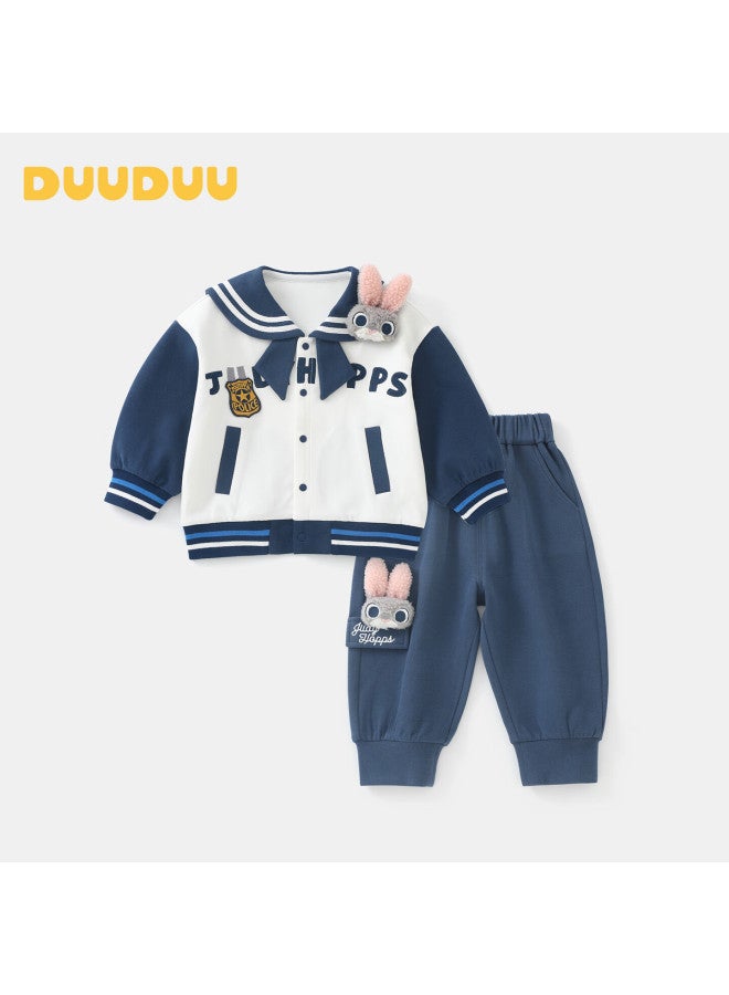 Duuduu Kids Girls Autumn Baseball Jacket Set Baby Spring Coat Infant Pants Outfits Rabbit 80 - Image 1