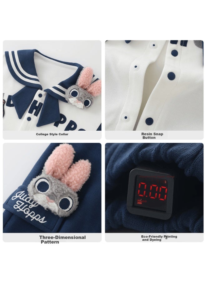 Duuduu Kids Girls Autumn Baseball Jacket Set Baby Spring Coat Infant Pants Outfits Rabbit 80 - Image 3