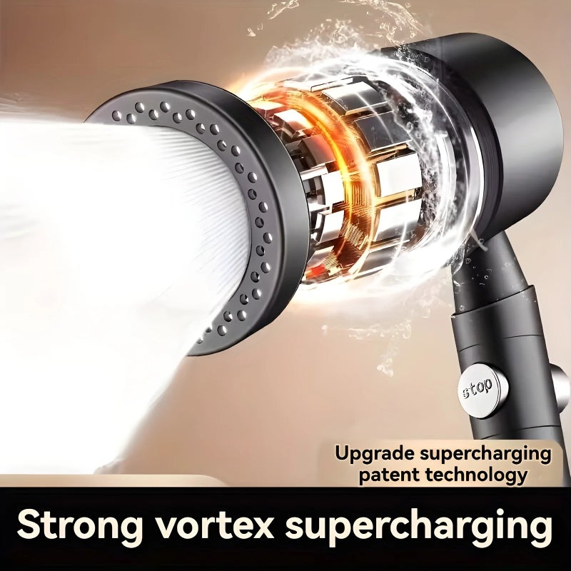 Handheld Shower Head Set with Shower Hose, 5 Spray Settings, Built-in Filter - Image 1