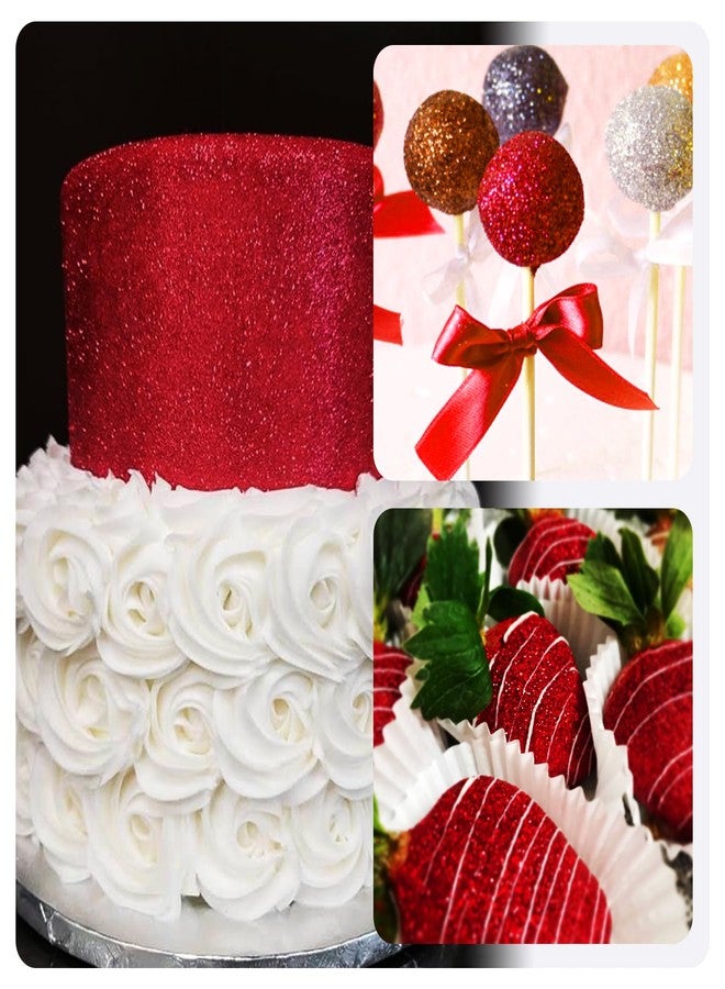 DecorRom Edible Glitter - 1oz Luster Dust Edible Food Grade Glitter for Cocktail, Cake Decorating, Baking, Drinks - Shimmer Dust Powder, Metallic Food Coloring Powder for Icing, Fondant, Candy (Red Velvet) - Image 3