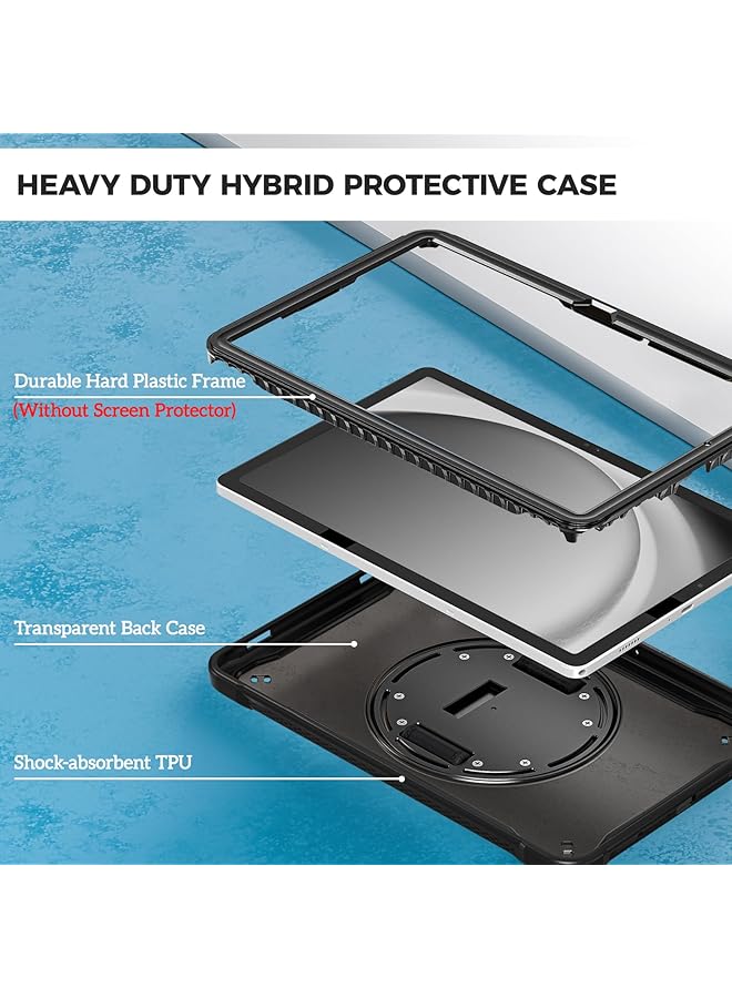 Procases Compatible For Galaxy Tab A9 Plus 11 Inch 2023 Case Heavy Duty Shockproof Rugged Case 360 Degree Rotatable Kickstand Protective Cover For 11 Inch Galaxy Tab A9+ Tablet Sm-X210 X216 X218 -Black - Image 2