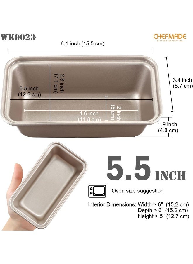 chefmade قالب خبز مصغر غير لاصق CHEFMADE Wk9023-4 (4 قطع) - Image 2