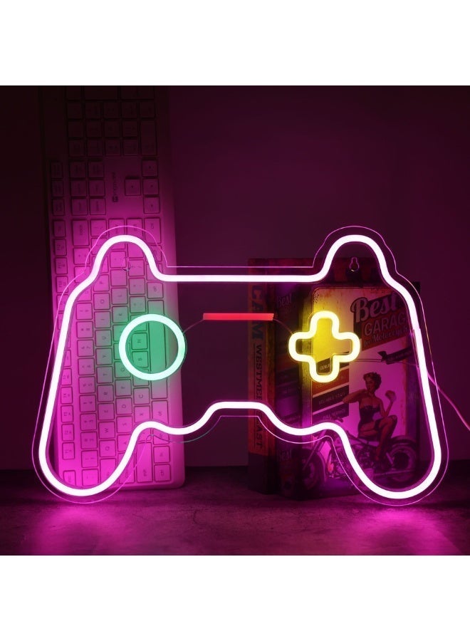 LED Neon Game Controller Light Wall Decor, Multicolor Gaming Neon Sign (Blue/Green/Red), Acrylic LED Wall Lamp for Gaming Room, Bedroom & Party Decoration,  41×27cm - Image 2