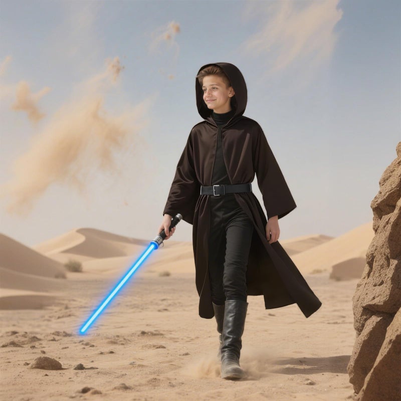 Cosplaysky Kids Cosplay Cloak Hooded Cloak Boys Knight Costume Halloween Costume - Image 5