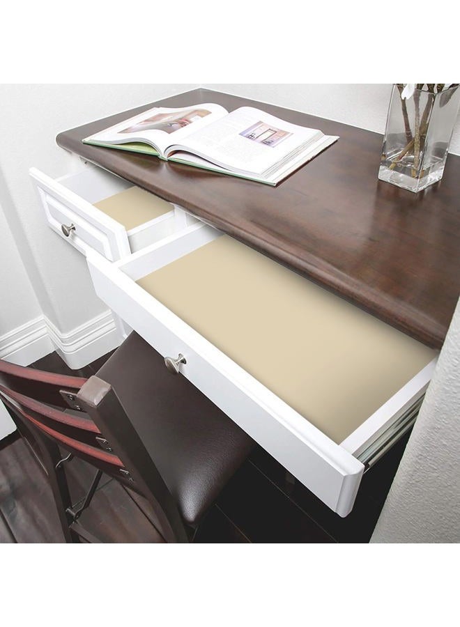 Smart Design Bonded Grip Shelf Liner - 12 Inch x 10 Feet - Non Adhesive, Strong Grip Bottom, Easy Clean Kitchen Drawer, Cabinet, Cupboard Dresser Protector Cover, Non Slip Rubber Mat - Taupe - Image 2