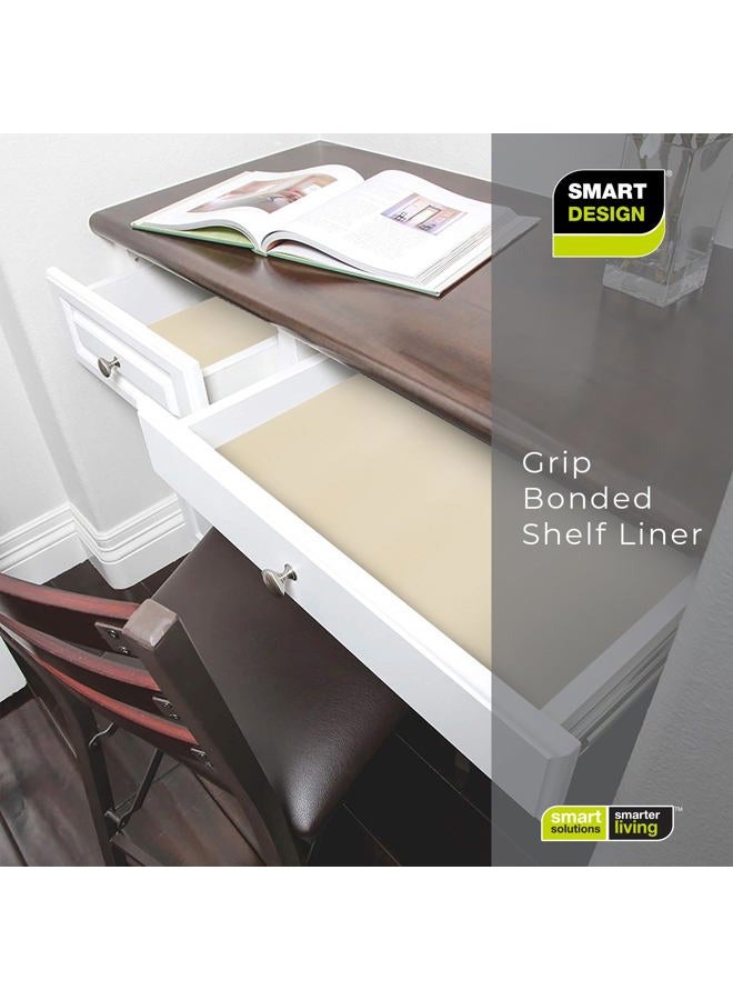 Smart Design Bonded Grip Shelf Liner - 12 Inch x 10 Feet - Non Adhesive, Strong Grip Bottom, Easy Clean Kitchen Drawer, Cabinet, Cupboard Dresser Protector Cover, Non Slip Rubber Mat - Taupe - Image 5