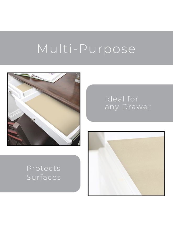 Smart Design Bonded Grip Shelf Liner - 12 Inch x 10 Feet - Non Adhesive, Strong Grip Bottom, Easy Clean Kitchen Drawer, Cabinet, Cupboard Dresser Protector Cover, Non Slip Rubber Mat - Taupe - Image 4