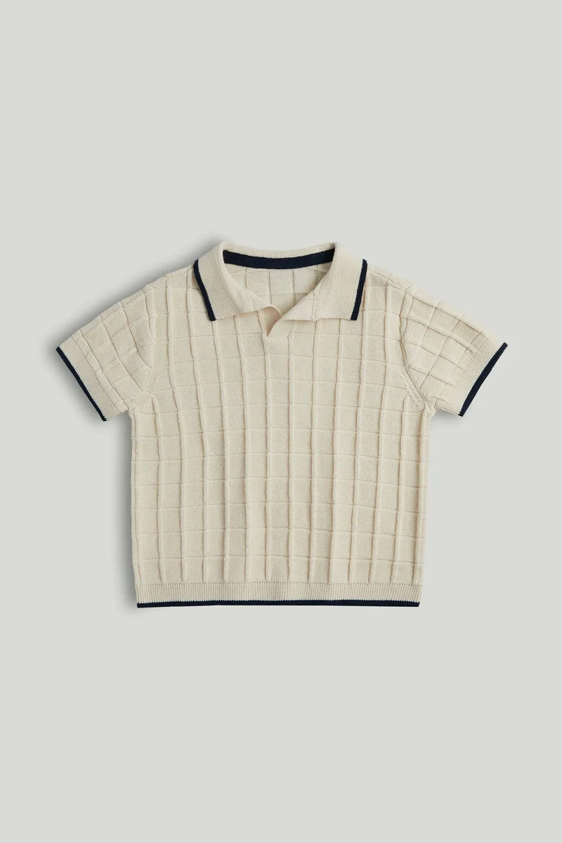mothercare Tan Knitted Polo Shirt