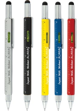 Personalized Engineer's Pen with Spirit Level, Ruler and Screwdriver