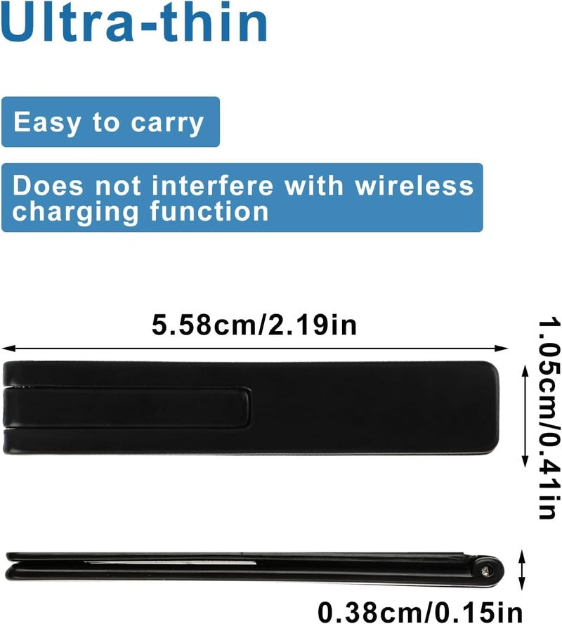 KolorFish Ultra Thin Mobile Phone Holder, Adjustable Angle Mini Alloy Kickstand Portable Phone Stand Foldable Horizontal/Vertical Desk Stand Holder (Black) - Image 3