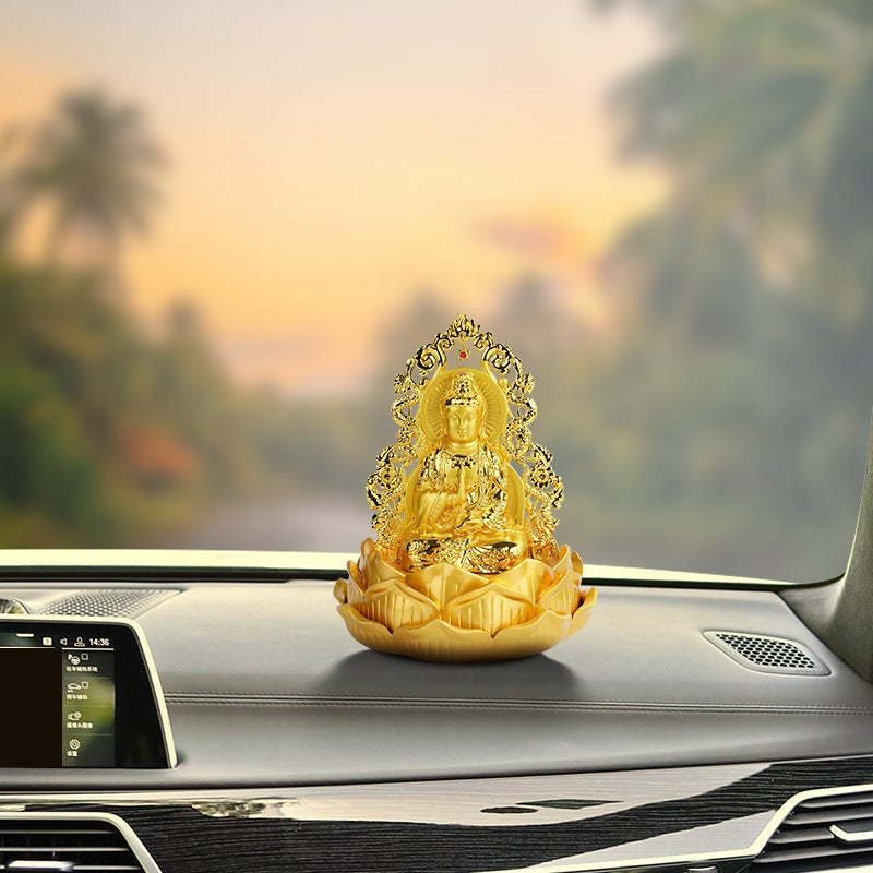 Ssangyong Guanyin Car Accessories Decoration Center Console Perfume Holder Safe Buddha Statue High-End Men'S Car Accessories - Image 3