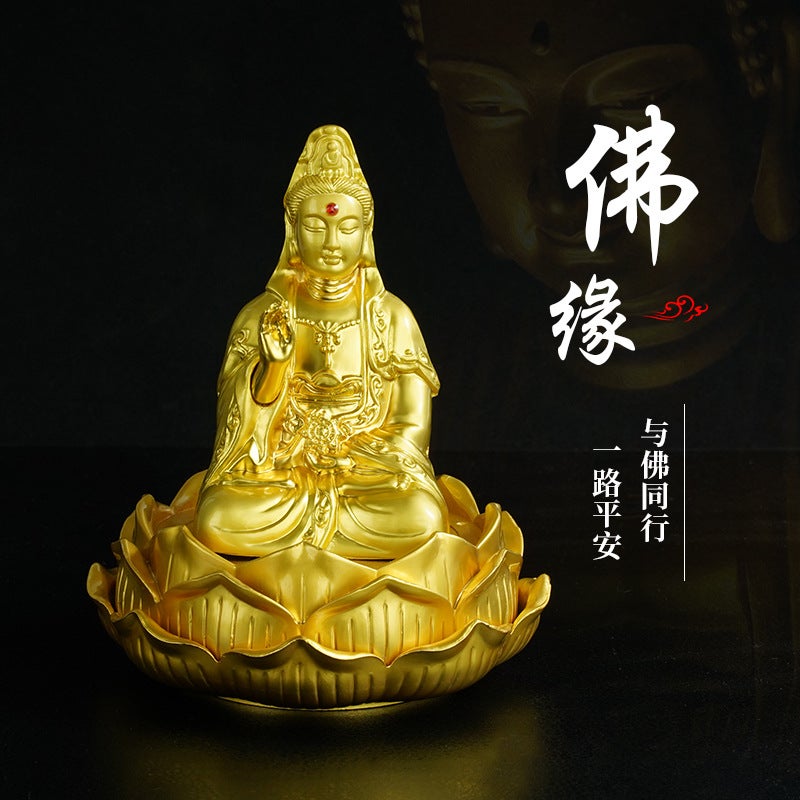 Ssangyong Guanyin Car Accessories Decoration Center Console Perfume Holder Safe Buddha Statue High-End Men'S Car Accessories - Image 5