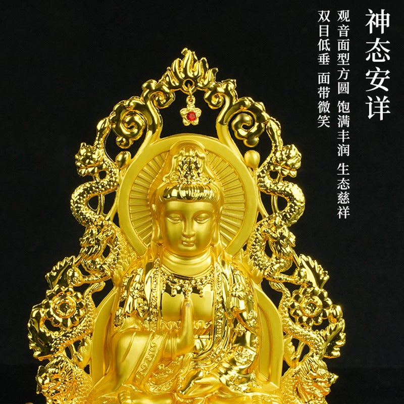 Ssangyong Guanyin Car Accessories Decoration Center Console Perfume Holder Safe Buddha Statue High-End Men'S Car Accessories - Image 4