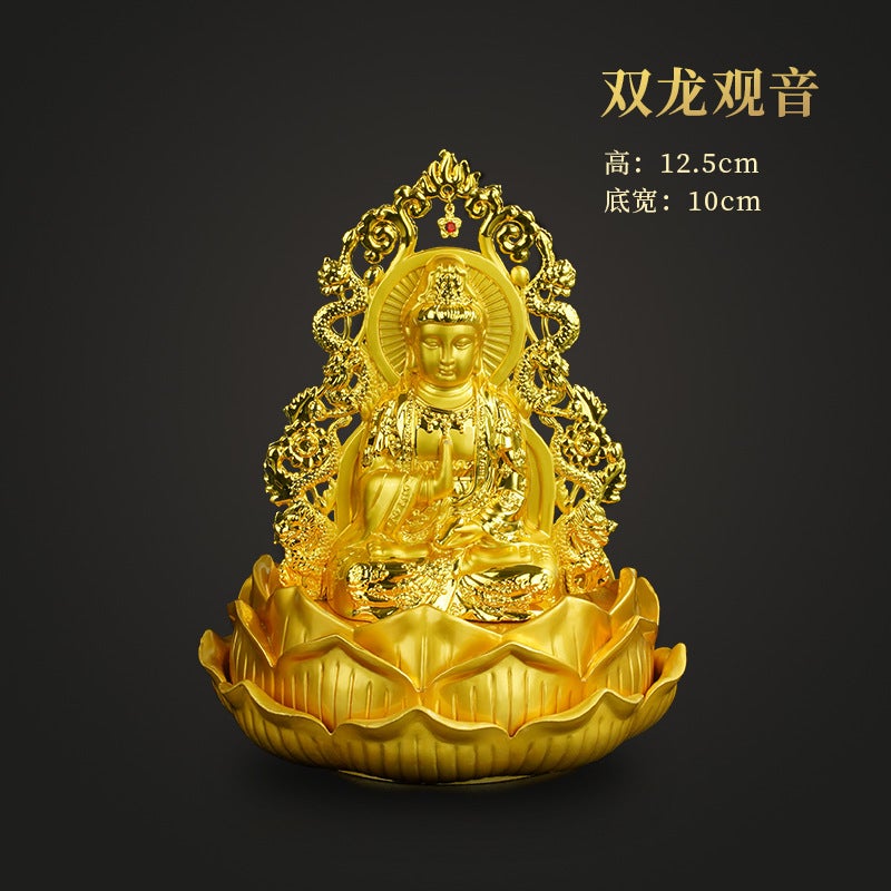Ssangyong Guanyin Car Accessories Decoration Center Console Perfume Holder Safe Buddha Statue High-End Men'S Car Accessories - Image 1